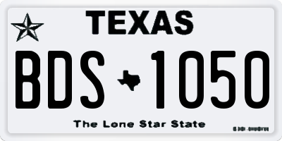 TX license plate BDS1050