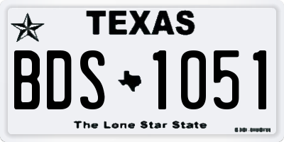 TX license plate BDS1051