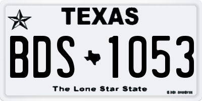 TX license plate BDS1053