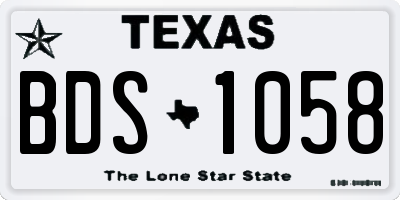 TX license plate BDS1058