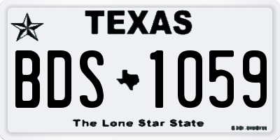 TX license plate BDS1059