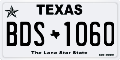TX license plate BDS1060
