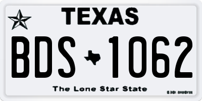 TX license plate BDS1062