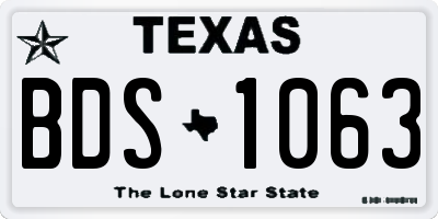 TX license plate BDS1063