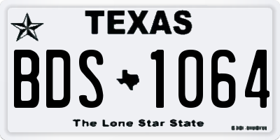 TX license plate BDS1064