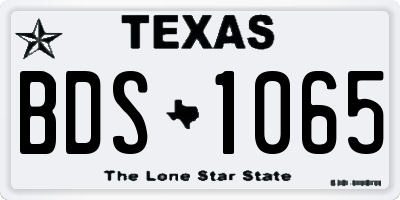 TX license plate BDS1065