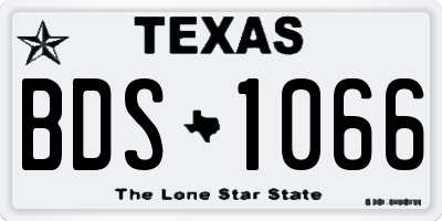 TX license plate BDS1066