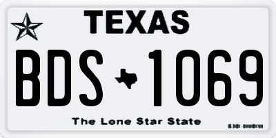TX license plate BDS1069