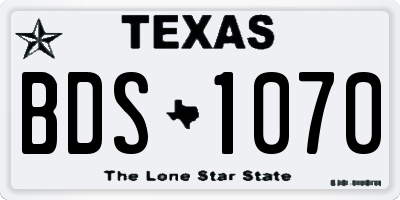 TX license plate BDS1070