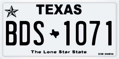 TX license plate BDS1071