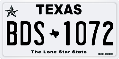 TX license plate BDS1072