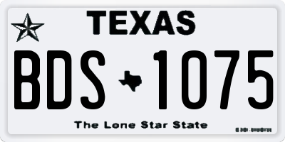 TX license plate BDS1075