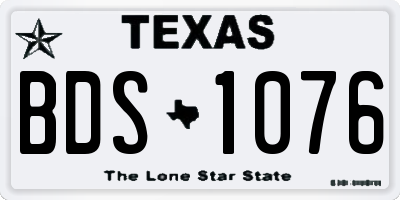 TX license plate BDS1076
