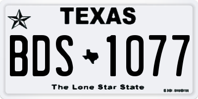 TX license plate BDS1077