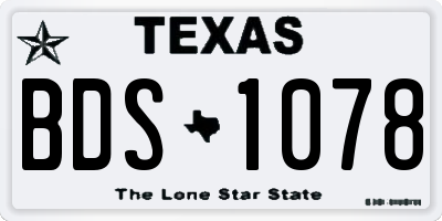 TX license plate BDS1078