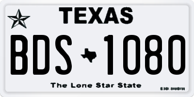 TX license plate BDS1080
