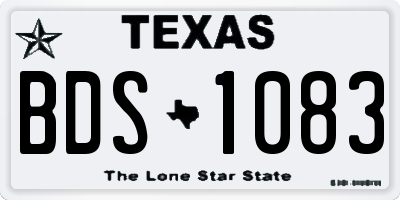 TX license plate BDS1083