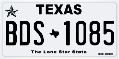 TX license plate BDS1085