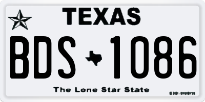 TX license plate BDS1086