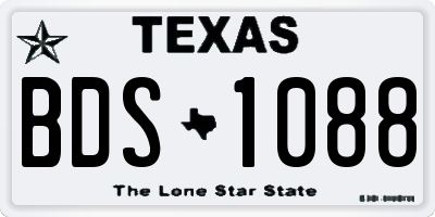 TX license plate BDS1088