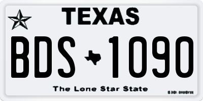 TX license plate BDS1090