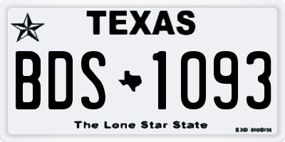 TX license plate BDS1093