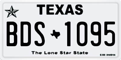TX license plate BDS1095