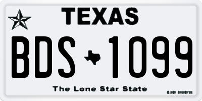TX license plate BDS1099