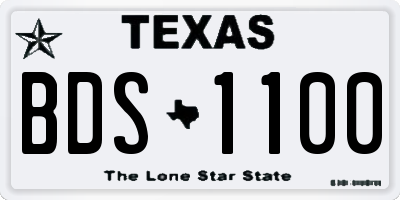 TX license plate BDS1100