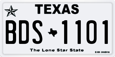 TX license plate BDS1101