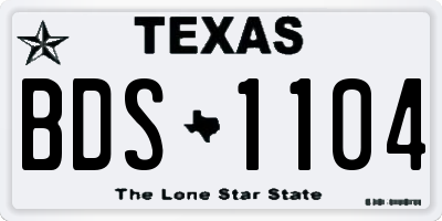 TX license plate BDS1104