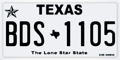 TX license plate BDS1105