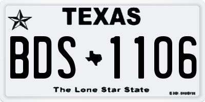 TX license plate BDS1106
