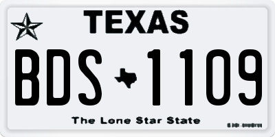 TX license plate BDS1109