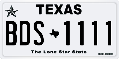 TX license plate BDS1111
