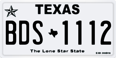 TX license plate BDS1112