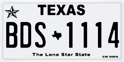 TX license plate BDS1114