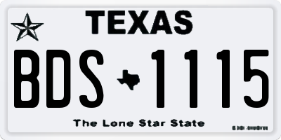 TX license plate BDS1115