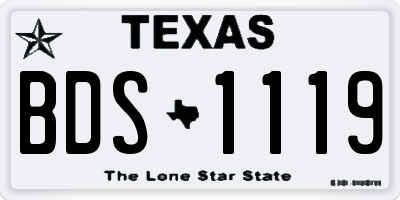 TX license plate BDS1119