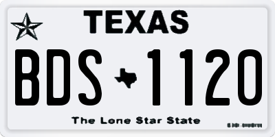 TX license plate BDS1120
