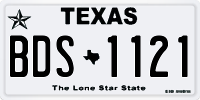 TX license plate BDS1121