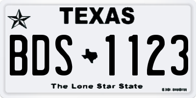 TX license plate BDS1123
