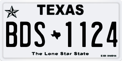TX license plate BDS1124