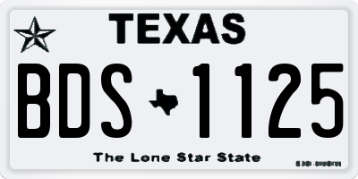 TX license plate BDS1125