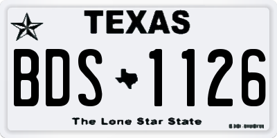 TX license plate BDS1126