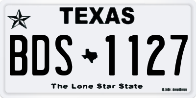 TX license plate BDS1127