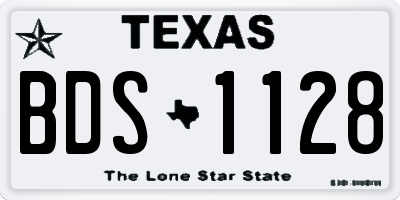 TX license plate BDS1128