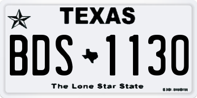 TX license plate BDS1130