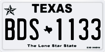 TX license plate BDS1133