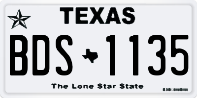 TX license plate BDS1135